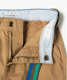 bermuda garcon en toile avec poches a rabat et ceinture - lulucastagnette beigeI776701_2