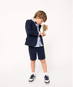 GEMO Bermuda de costume garçon en toile navy