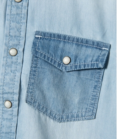 chemise en jean garcon a pieces contrastantes - lulucastagnette bleuI779201_3
