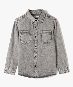 GEMO Chemise garçon aspect denim délavé Gris