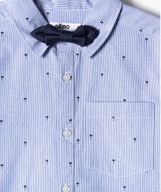 chemise garcon rayee avec motifs palmiers et noeud papillon bleuI779601_3