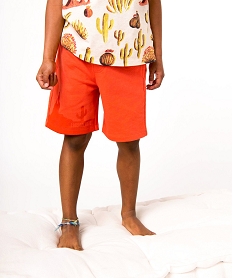 GEMO Bermuda garçon avec motifs paysage ton sur ton orange standard