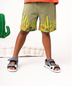 GEMO Bermuda garçon en coton avec motifs cactus vert standard