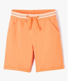 GEMO Bermuda en coton avec ceinture bord-côte garçon orange standard