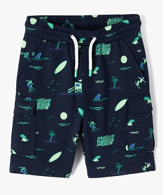 GEMO Bermuda garçon en maille à motifs surf Imprimé