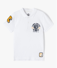 polo garcon a manches courtes avec motifs brodes - camps united blanc polosI782401_1