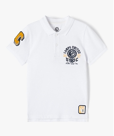 GEMO Polo garçon à manches courtes avec motifs brodés - Camps United blanc standard