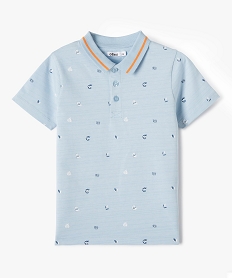 polo garcon a manches courtes avec petits motifs bleu polosI782601_1