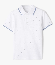 polo garcon a motifs palmiers et finitions contrastantes blancI782901_1