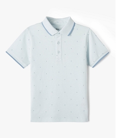 GEMO Polo garçon à manches courtes à motifs palmiers Bleu