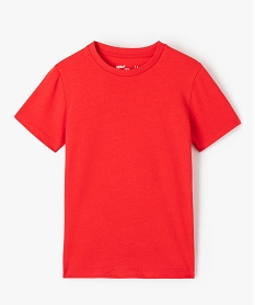 GEMO Tee-shirt à manches courtes en coton uni garçon Rouge