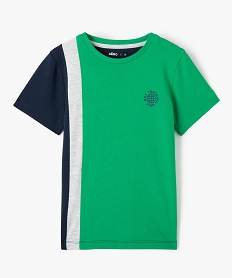 GEMO Tee-shirt garçon tricolore à manches courtes Vert