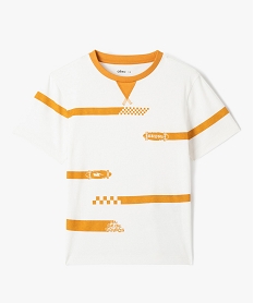 GEMO Tee-shirt garçon à manches courtes motif skates Beige