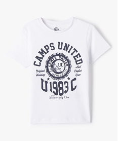 GEMO Tee-shirt garçon avec inscription XXL sur le buste - Camps United Blanc