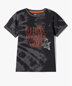 tee-shirt garcon avec motif et inscription streetwear noirI785701_1