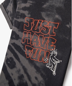 tee-shirt garcon avec motif et inscription streetwear noirI785701_2