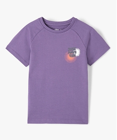 GEMO Tee-shirt garçon à manches courtes avec motif streetwear au dos violet standard