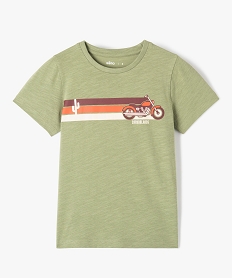 GEMO Tee-shirt garçon avec motif moto Vert