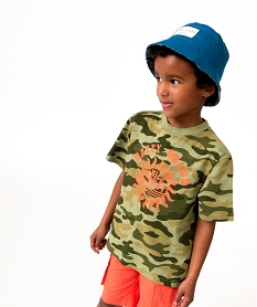 GEMO Tee-shirt garçon à manches courtes à motif camouflage Imprimé