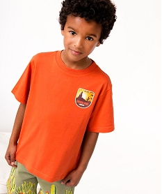 GEMO Tee-shirt garçon à manches courtes avec motif dos Orange