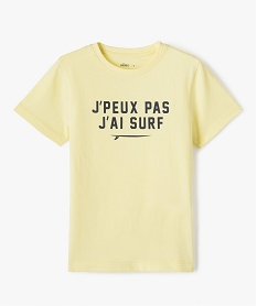 GEMO Tee-shirt garçon à manches courtes avec motif sur le buste jaune standard