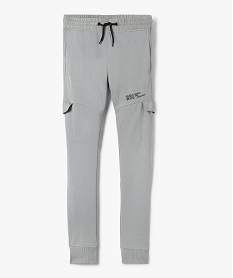 pantalon de jogging garcon avec empiecements sur les cotes gris pantalonsI791901_1