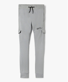 GEMO Pantalon de jogging garçon avec empiècements sur les côtés Gris