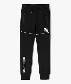 pantalon de jogging garcon en matiere sport a taille elastiquee noir pantalonsI792001_2