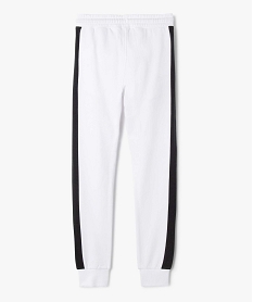 pantalon de jogging garcon avec bandes contrastantes sur les cotes blancI792101_4