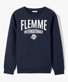 GEMO Sweat garçon en molleton avec imprimé fun Bleu