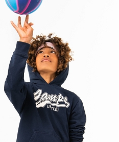 sweat garcon a capuche avec inscription poitrine - camps united bleu sweatsI793901_1