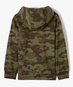 sweat garcon zippe a capuche motif camouflage vertI794701_3