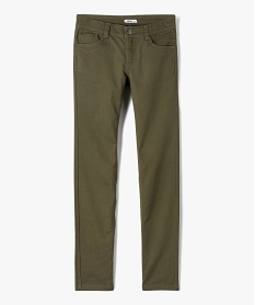 GEMO Pantalon garçon style jean slim 5 poches Vert