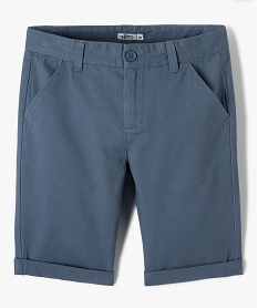 GEMO Bermuda en sergé de coton uni garçon bleu standard