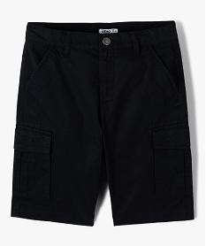 GEMO Bermuda cargo en twill uni coupe Regular garçon noir vif