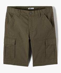 GEMO Bermuda cargo en twill uni coupe Regular garçon kaki standard