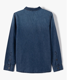 chemise garcon en toile de coton aspect denim bleuI797501_3