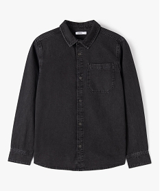 chemise garcon en toile de coton aspect denim noirI797601_1