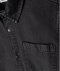 chemise garcon en toile de coton aspect denim noirI797601_2