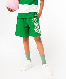 bermuda garcon en maille piquee - camps united vert shorts bermudas et pantacourtsI798501_1