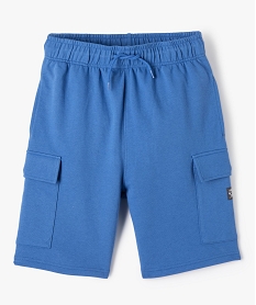 GEMO Bermuda garçon en maille avec poches à rabat bleu standard