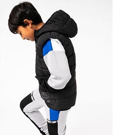 blouson matelasse sans manches avec capuche garcon noirI799001_1