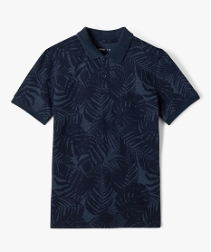 GEMO Polo garçon à manches courtes à motif exotique navy