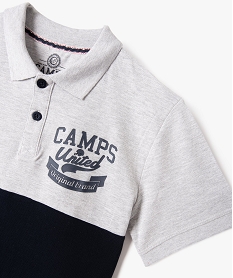polo a manches courtes bicolore garcon - camps united grisI799601_2