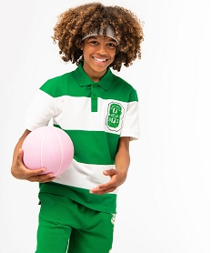 GEMO Polo garçon à rayures et motif brodé - Camps United Imprimé