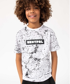 GEMO Tee-shirt garçon à manches courtes à motifs tâchetés Imprimé