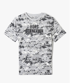 GEMO Tee-shirt garçon à manches courtes imprimé Gris