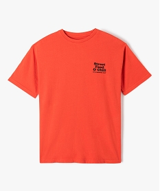 GEMO Tee-shirt garçon à manches courtes avec large motif dans le dos rouge standard
