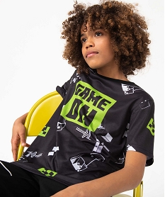GEMO Tee-shirt garçon à manches courtes imprimé - Minecraft noir vif