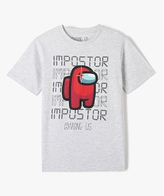 GEMO Tee-shirt garçon à manches courtes imprimé - Among Us Gris